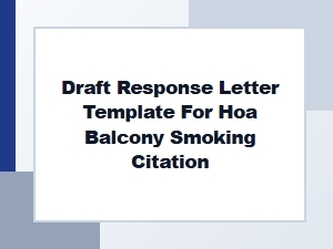 Draft Response Letter for Hoa Balcony Smoking Citation