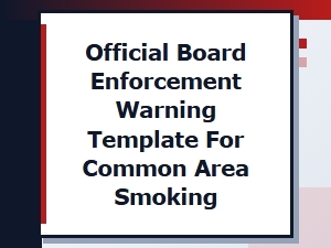 California Board Warning Template for Common Area Smoking