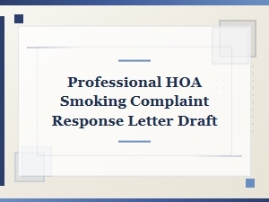 Professional Response Letter for Hoa Smoking Complaints