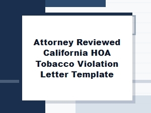 Attorney Reviewed California Hoa Tobacco Violation Letter