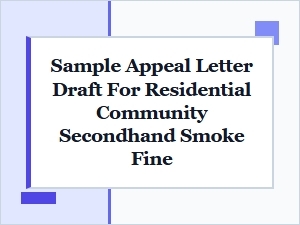Sample Appeal Letter for a Secondhand Smoke Fine